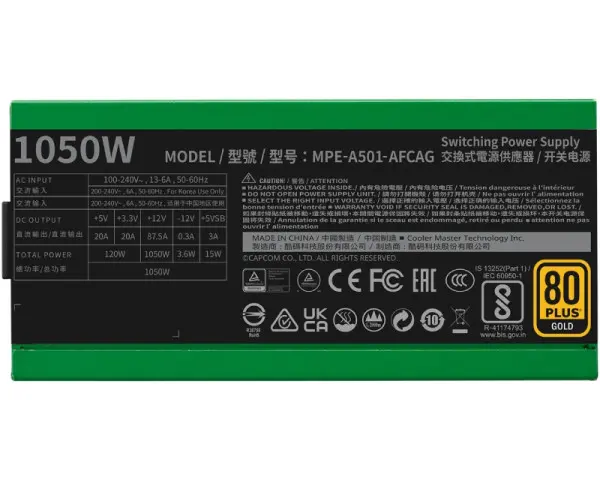COOLER MASTER MWE Gold V2 FM 1050W napajanje (MPE-A501-AFCAG-3VEU) 10Y