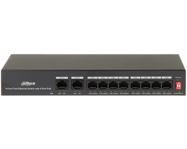 DAHUA PFS3010-8ET-65 10-Port Fast Ethernet Switch with 8-Port PoE 
