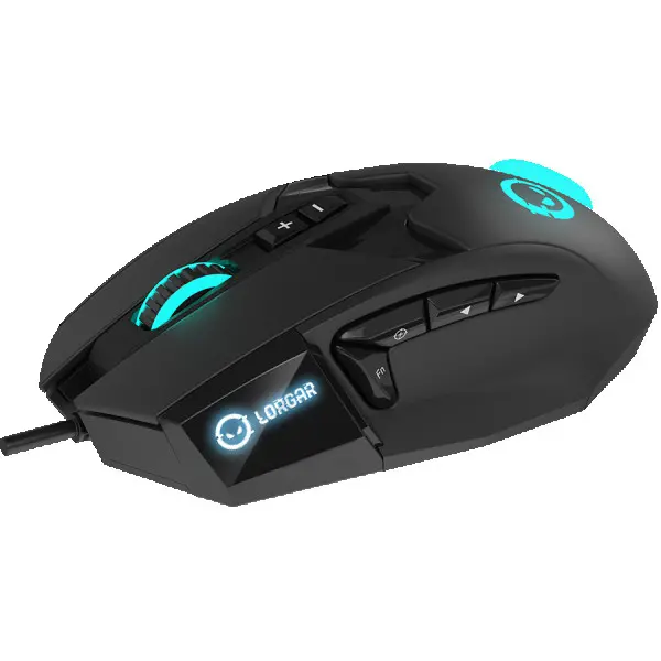 LORGAR Stricter 579, gaming mouse, 9 programmable buttons, Pixart PMW3336 sensor, DPI up to 12 000, 50 million clicks buttons lifespan, 2 s