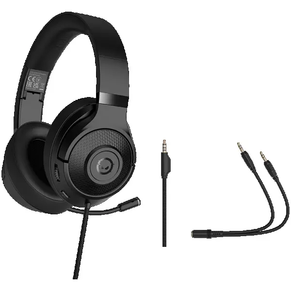 LORGAR Noah 101, Gaming headset with microphone, 3.5mm jack connection, cable length 2m, foldable design, PU leather ear pads, size: 185*19 (2)