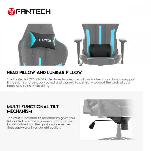 Stolica Gaming Fantech Korsi GC-191 siva