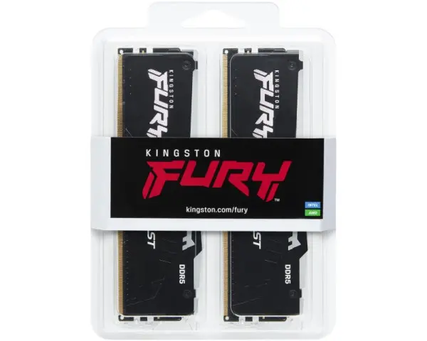 KINGSTON DIMM DDR5 64GB (2x32GB kit) 5600MTs KF556C40BWAK2-64 FURY Beast RGB Black XMP 