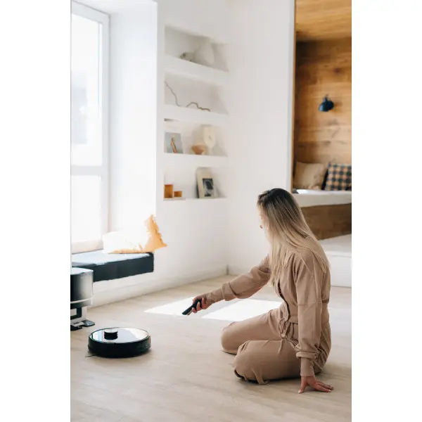 AENO Robot Vacuum Cleaner RC1S: Automatic dust removal and charging station, wet & dry cleaning, smart control AENO App, UV lamp ( ARC0001S
