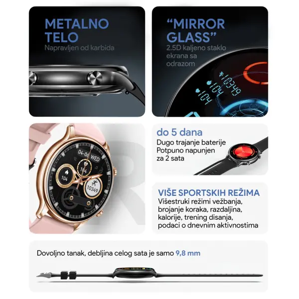 Teracell Smart Watch Y66 zlatni (metalna narukvica)