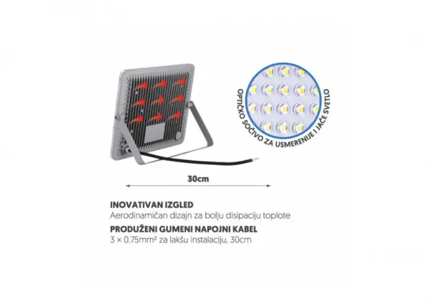 LED reflektor 100W LRF03W, Snaga 100 W ; Struja 435 mA ; Temperatura svetlosti 6500K