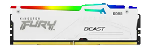DDR5 64GB (2x32GB) 5200MHz CL40 DIMM [FURY Beast] White RGB XMP ( KF552C40BWAK2-64 ) 
