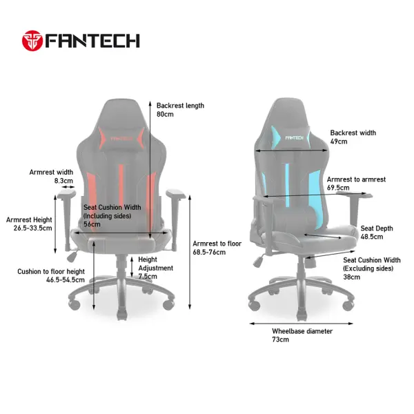 Stolica Gaming Fantech Korsi GC-191 crvena