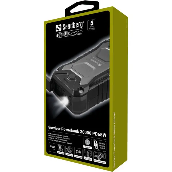 Powerbank Sandberg Survivor USB-C PD 65W 30000mAh 420-77 wireless