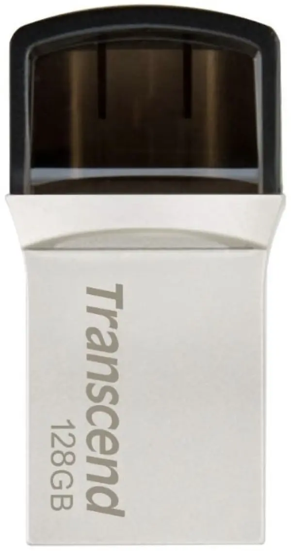 USB 128GB JetFlash 890S, USB3.1, USB Type-A & Type-C, OTG, Metalic, Ultra slim, Silver ( TS128GJF890S ) 