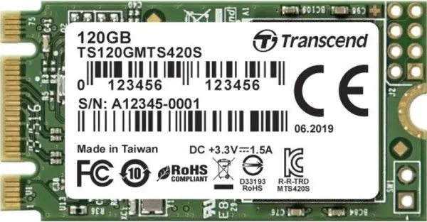 120GB, M.2 2242 SSD, SATA3 B+M Key, TLC ( TS120GMTS420S ) 