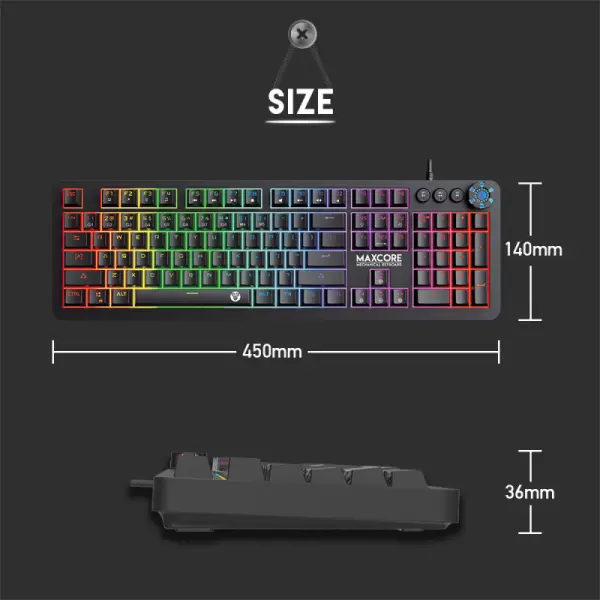Tastatura Mehanicka Gaming Fantech MK852 RGB Max Core crna (Brown switch)