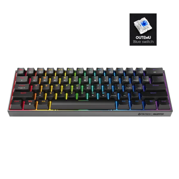 Tastatura Mehanicka Gaming Fantech MK857 RGB Maxfit61 crna (Blue switch)