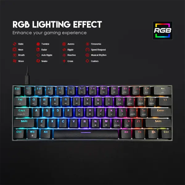 Tastatura Mehanicka Gaming Fantech MK857 RGB Maxfit61 Space Edition (Red switch)