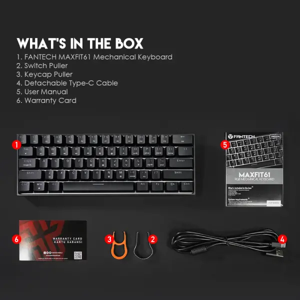 Tastatura Mehanicka Gaming Fantech MK857 RGB Maxfit61 Space Edition (Red switch)