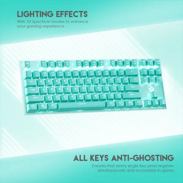 Tastatura Mehanicka Gaming Fantech MK856 RGB Maxfit 87 (Blue switch) Mint Edition