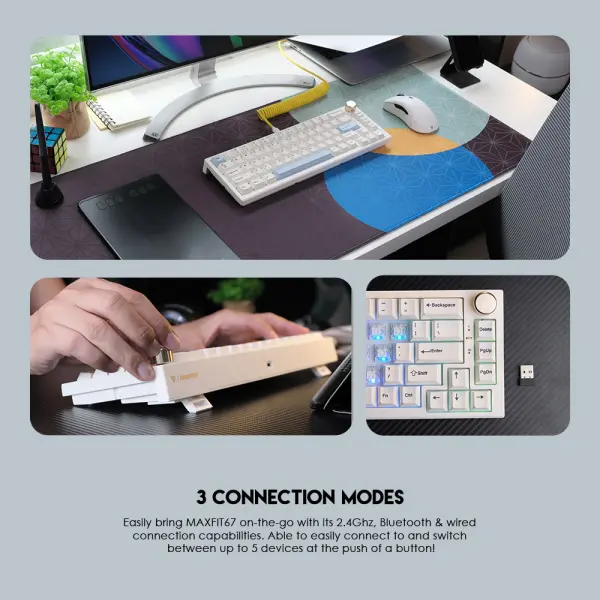 Tastatura Mehanicka Gaming Fantech MK858 RGB Maxfit67 Space Edition (white switch)