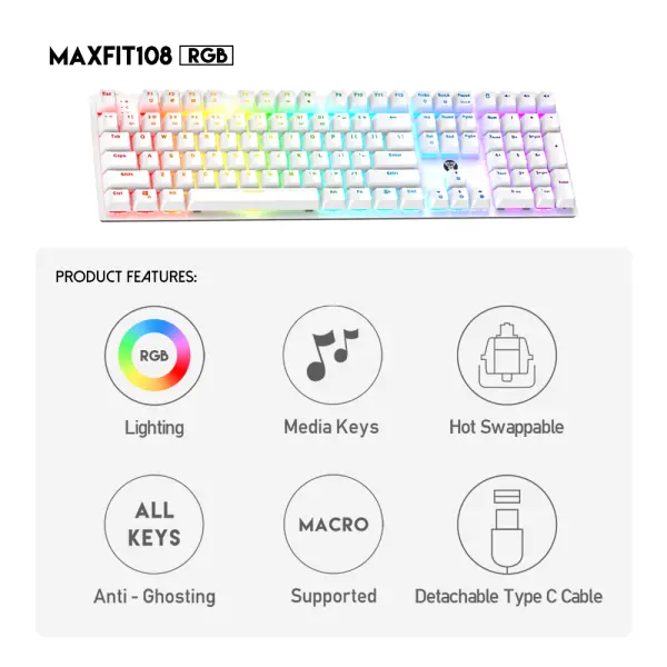 Tastatura Mehanicka Gaming Fantech MK855 RGB Maxfit 108 Space Edition (Blue switch)