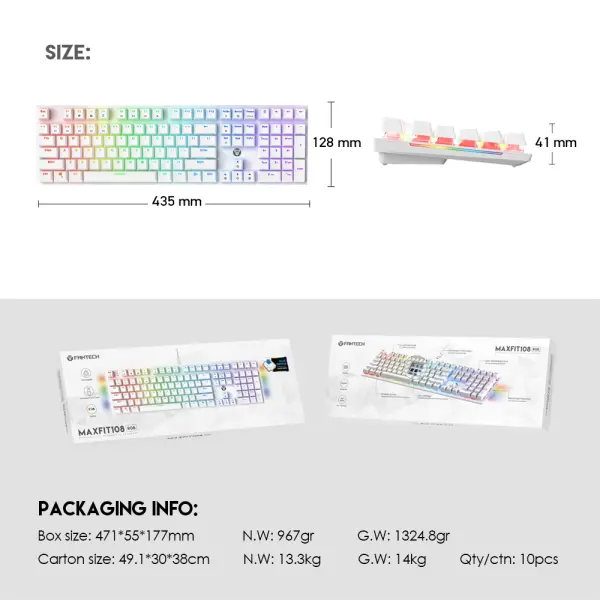 Tastatura Mehanicka Gaming Fantech MK855 RGB Maxfit 108 Space Edition (Blue switch)