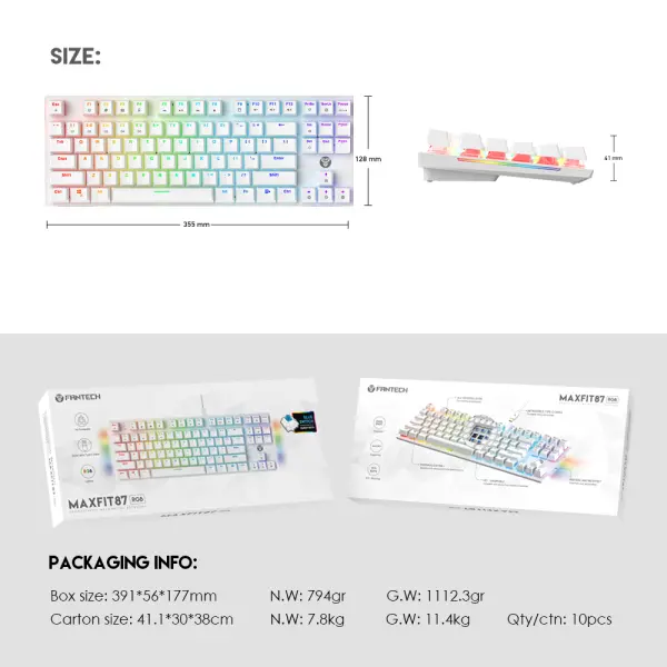 Tastatura Mehanicka Gaming Fantech MK856 RGB Maxfit 87 Space Edition (Blue switch)