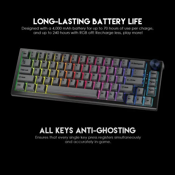 Tastatura Mehanicka Gaming Fantech MK858 RGB Maxfit67 crna (brown switch)