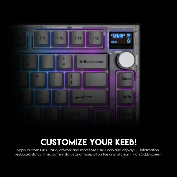 Tastatura Mehanicka Gaming Fantech MK910 RGB PBT Maxfit81 Frost Wireless crna (blue switch)