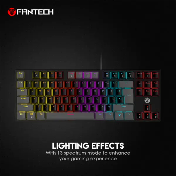 Tastatura Mehanicka Gaming Fantech MK876 RGB Atom TKL crna (Blue switch)