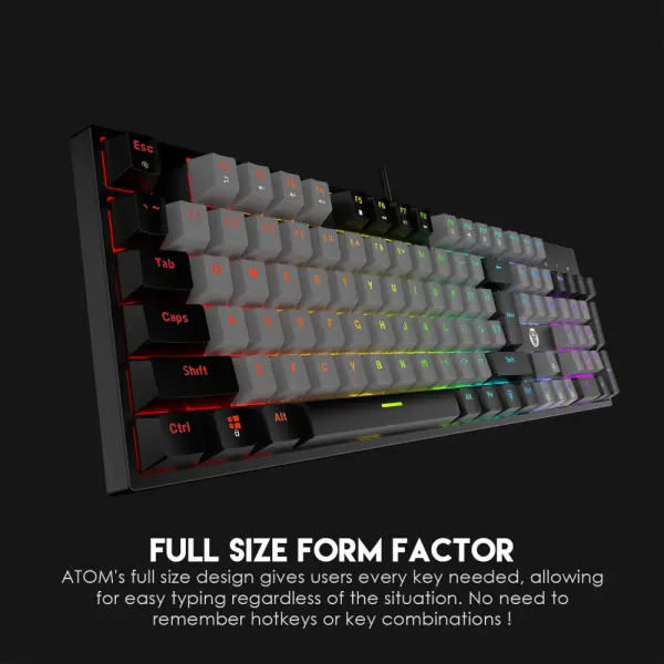 Tastatura Mehanicka Gaming Fantech MK886 RGB Atom crna (Red switch)