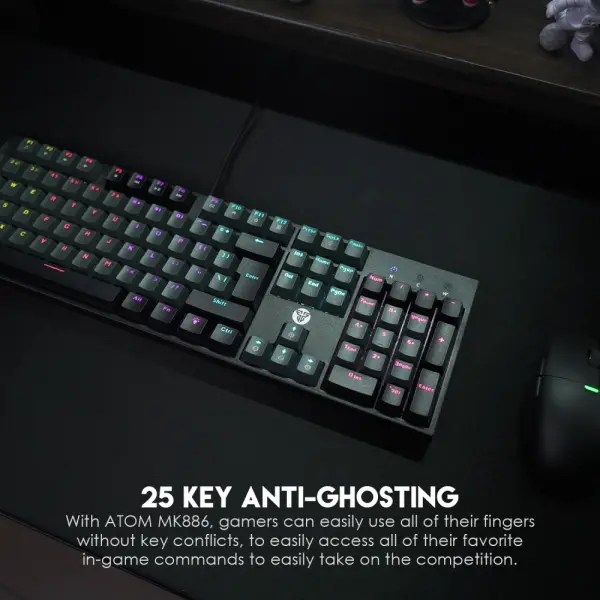 Tastatura Mehanicka Gaming Fantech MK886 RGB Atom crna (Red switch)