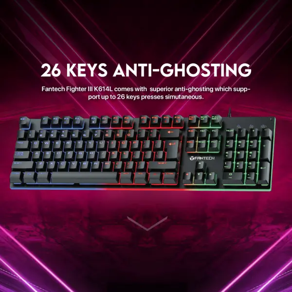Tastatura Gaming Fantech K614L Fighter II crna