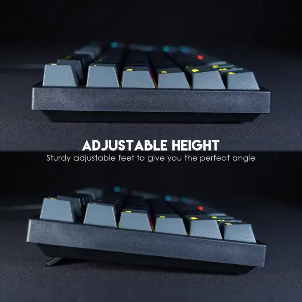 Tastatura Mehanicka Gaming Fantech MK876 RGB Atom TKL siva (Blue switch)