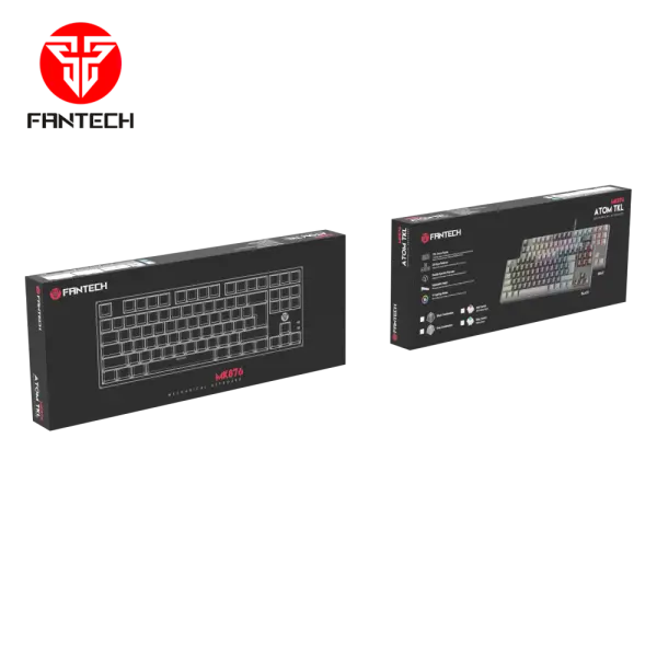 Tastatura Mehanicka Gaming Fantech MK876 RGB Atom TKL siva (Blue switch)
