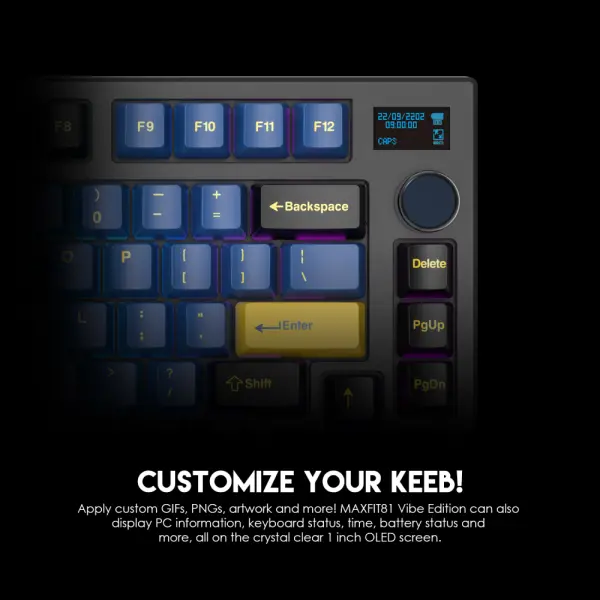 Tastatura Mehanicka Gaming Fantech MK910 RGB Vibe Maxfit 81 Grand Cobalt Wireless  (Yellow switch)