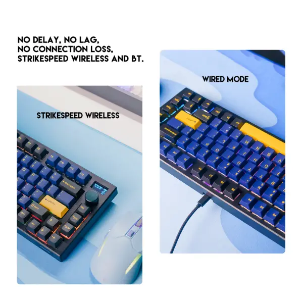 Tastatura Mehanicka Gaming Fantech MK910 RGB Vibe Maxfit 81 Grand Cobalt Wireless  (Yellow switch)