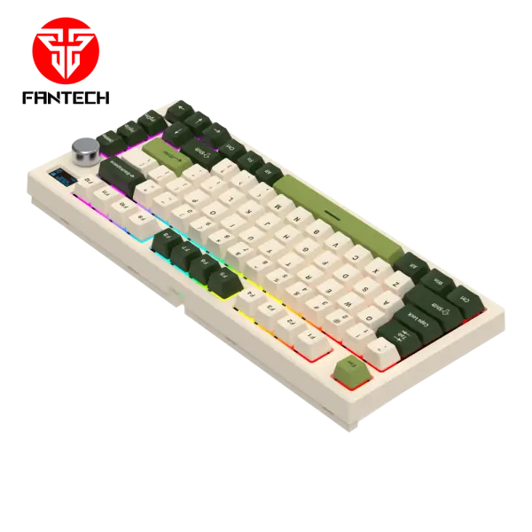 Tastatura Mehanicka Gaming Fantech MK910 RGB Vibe Maxfit 81 Milky Matcha Wireless (Yellow switch)