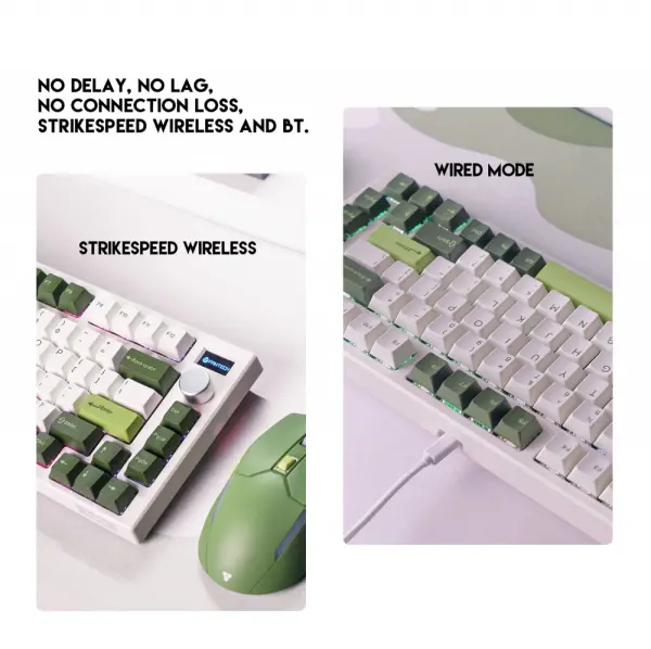 Tastatura Mehanicka Gaming Fantech MK910 RGB Vibe Maxfit 81 Milky Matcha Wireless (Yellow switch)