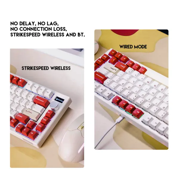 Tastatura Mehanicka Gaming Fantech MK910 RGB Vibe Maxfit 81 Royal Prince Wireless (Yellow switch)