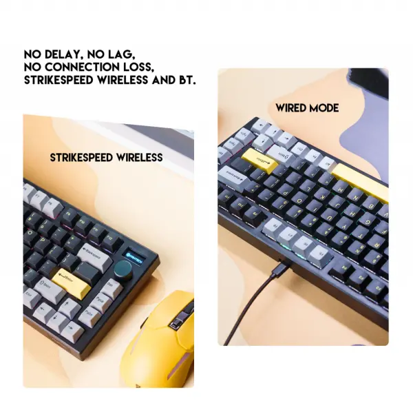Tastatura Mehanicka Gaming Fantech MK910 RGB Vibe Maxfit 81 Vibrant Utility Wireless (Yellow switch)
