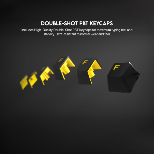 Tastatura Mehanicka Gaming Fantech MK911 RGB Vibe Maxfit 70 Epic Greyscale Wireless (Yellow switch)