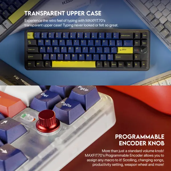 Tastatura Mehanicka Gaming Fantech MK911 RGB Vibe Maxfit 70 London Tour Wireless (Yellow switch)