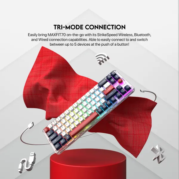 Tastatura Mehanicka Gaming Fantech MK911 RGB Vibe Maxfit 70 London Tour Wireless (Yellow switch)