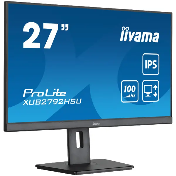 IIYAMA Monitor LED XUB2792HSU-B6 27'' IPS Slim-line 1920 x 1080 @100Hz 250 cdm˛ 1300:1 0.4ms HDMI DP 4x USB 3.2 HDCP height, swivel, tilt, p