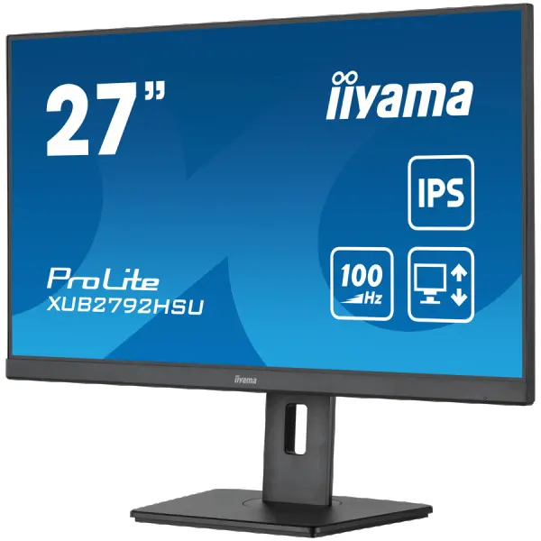 IIYAMA Monitor LED XUB2792HSU-B6 27'' IPS Slim-line 1920 x 1080 @100Hz 250 cdm˛ 1300:1 0.4ms HDMI DP 4x USB 3.2 HDCP height, swivel, tilt, p