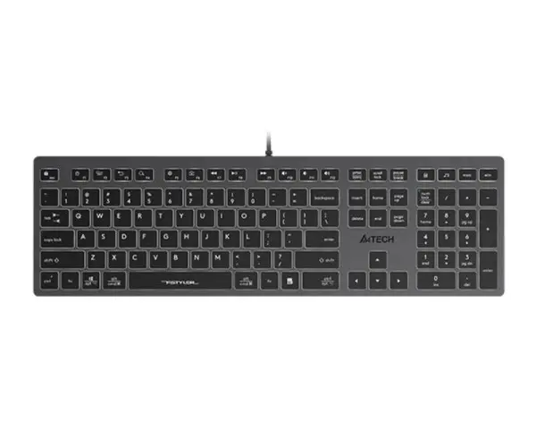 A4 TECH FX60 Scissor Switch Backlit USB US siva tastatura 
