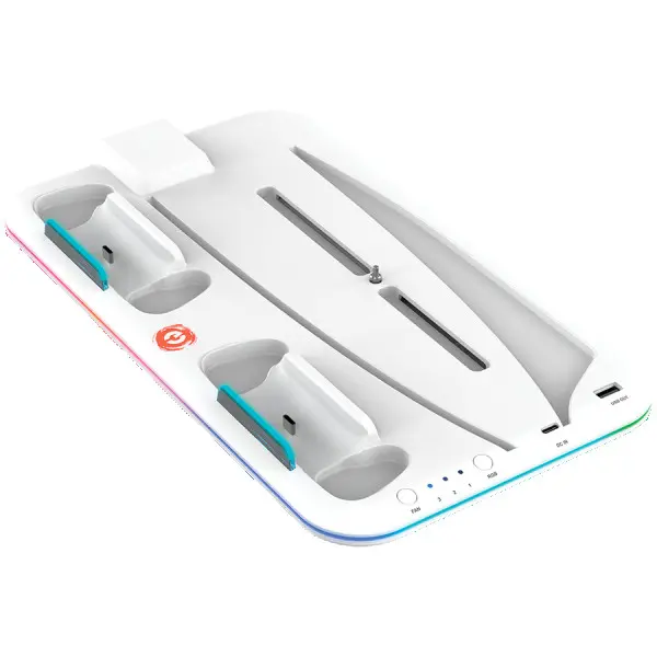 CANYON CS-5, PS5 Charger stand, with RGB light, 315*185*28mm, with 23CM+0.5cm cable, 475±10g, White ( CND-CSPS5W ) 