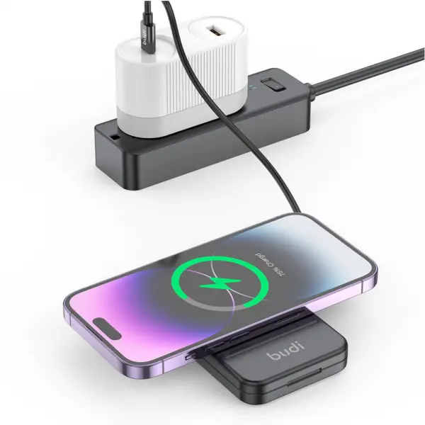 Multifunkcionalni box wireless punjac Budi Magsafe 15W 14 u 1 crni