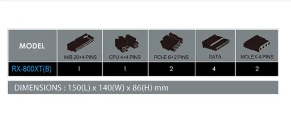 Napajanje Raidmax RX-800XT(B) 12cmFanBlack Flat kablovi8pinPCIEbulk