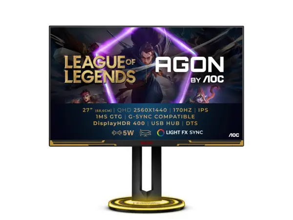 Monitor AOC AG275QXL 27''IPS2560x1440170Hz1msGtGHDMIx2,DPx2,USBGsync,freesyncpivot,visinacrna' ( 'AG275QXL' ) 