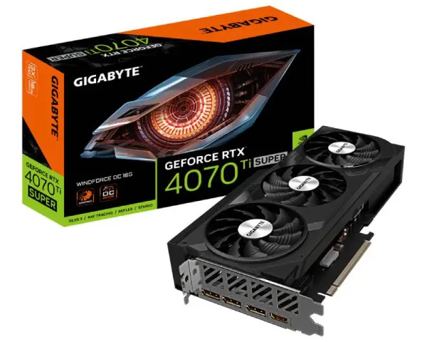 GIGABYTE nVidia GeForce RTX 4070 Ti SUPER WINDFORCE  16GB GV-N407TSWF3OC-16GD grafička karta