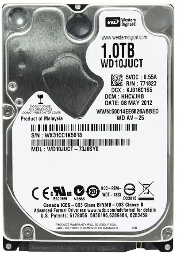 HDD 2.5 ** 1TB WD10JUCT WD 16MB 5400RPM SATA 9,5mm