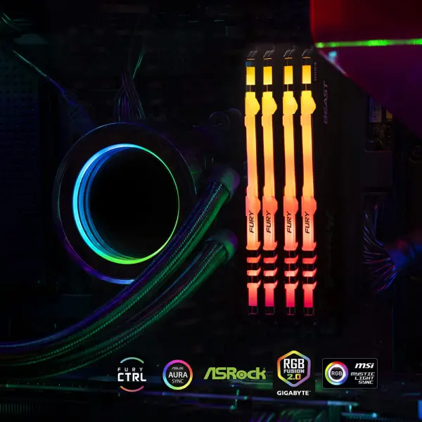 Memorija DDR4 8GB 3200MHz Kingston Fury Beast RGB KF432C16BB / 8